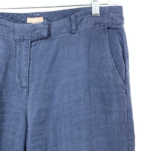 J. Jill Straight Leg 100% Linen Pants Womens Size 4 Tall Blue Loose Fit Trouser - Picture 3 of 6